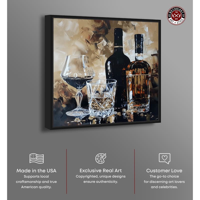 Notoriart His Favorite Drink Framed Bar Cart Art For Men