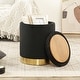 preview thumbnail 45 of 88, Adeco Round Storage Ottoman Footrest Stool Velvet Gold Plating Base