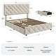 preview thumbnail 1 of 12, GARVEE Queen Bed Frame Upholstered Size Bed Frame, with Adjustable Headboard & 4 Storage Drawers White