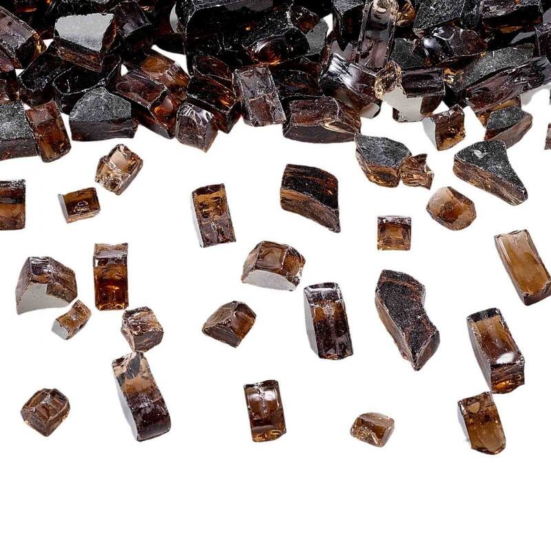 Copper Tempered Crushed Glass Fire Pit Glass Rocks 10 lbs Heat Resistant - 1/2 inch