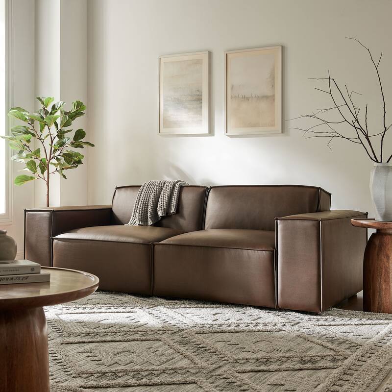 Restore 2-Piece Vegan Leather Modular Loveseat - Espresso