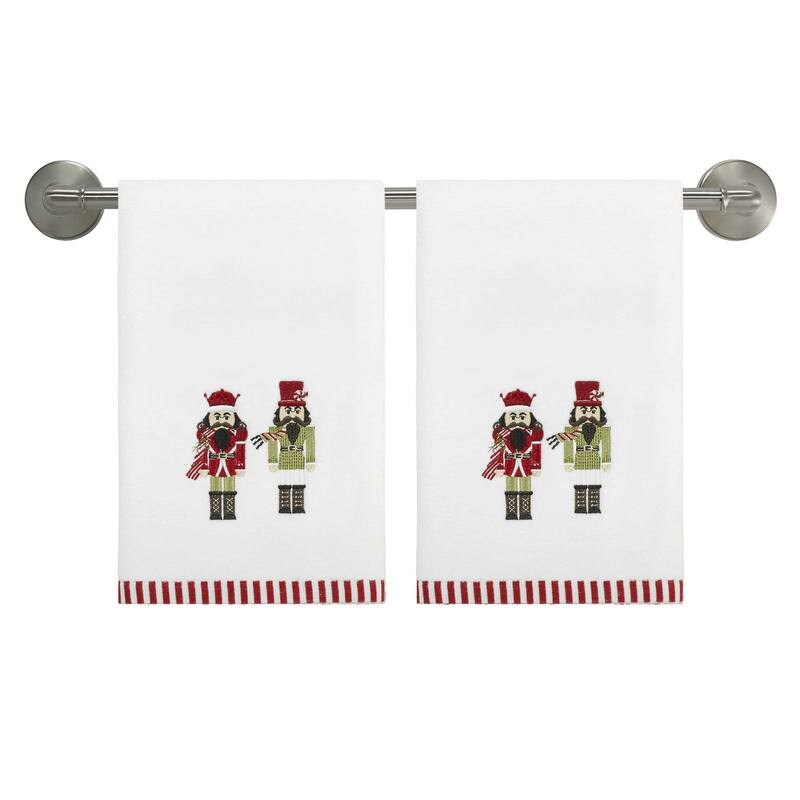 Avanti Peppermint Nutcracker 2-Pack Hand Towel