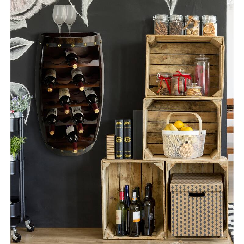 CoTa Global Modern Alexander Wine Rack - Freestanding Wooden Barrel