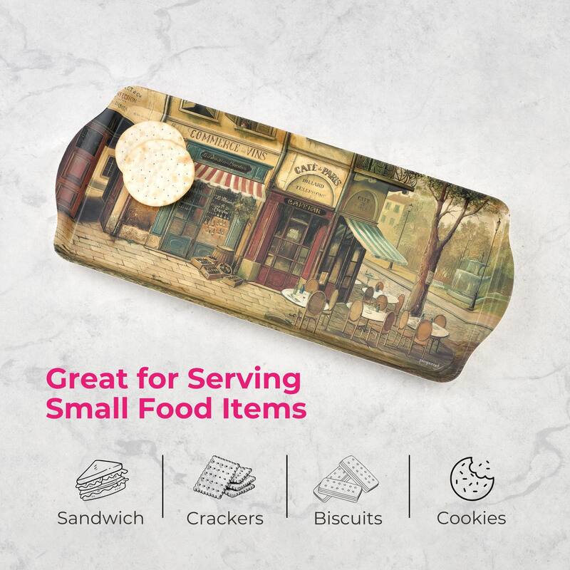 Pimpernel Parisian Scene Melamine Sandwich Tray - 15.25" x 6.5"