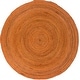 preview thumbnail 24 of 40, Hand-Woven Camino Jute Area Rug 8' Round - Orange