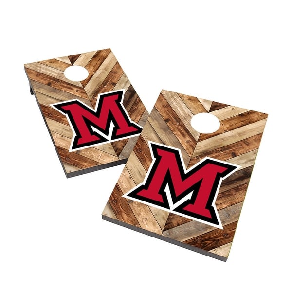 slide 2 of 6, Miami University RedHawks 2x4 Cornhole Boards Include Carrying Case