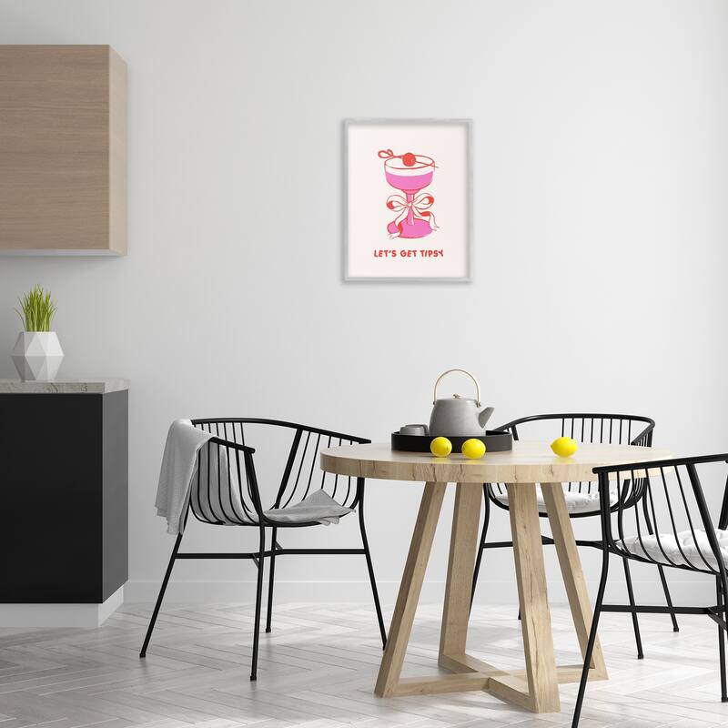 Stupell Let's Get Tipsy with Glass Framed Giclee Art Design By House of Lulu