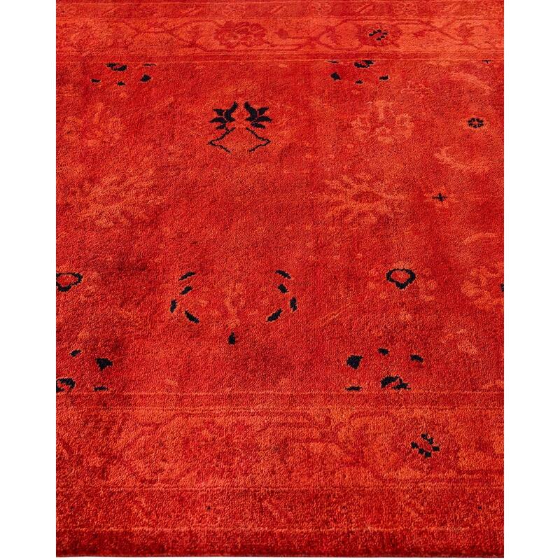 Contemporary Overdyed Wool Hand Knotted Runner - 3' 0" x 24' 5"