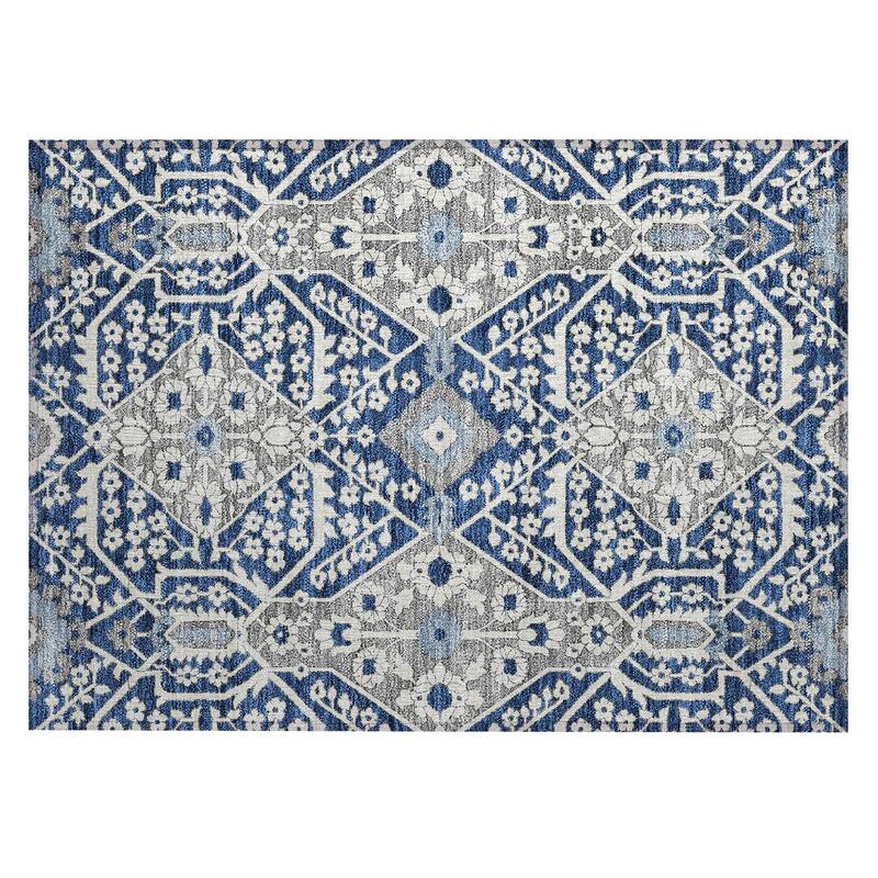 Machine Washable Indoor/ Outdoor Chantille Traditional Medallion Rug