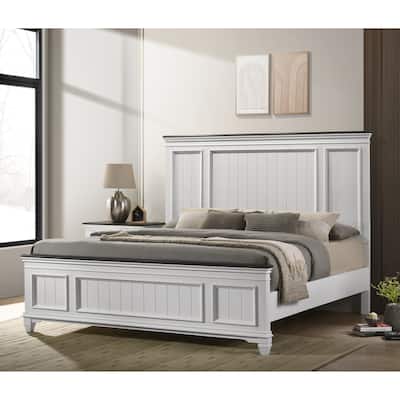 Roundhill Furniture Clelane Shiplap Wood Panel Bed