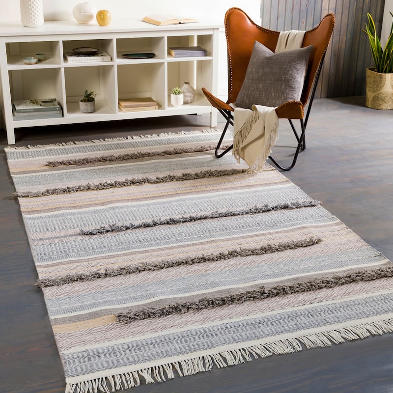Artistic Weavers Thamina Indoor/ Outdoor Bohemian Textured Area Rug - 2'6" x 8' Runner - Pale Blue