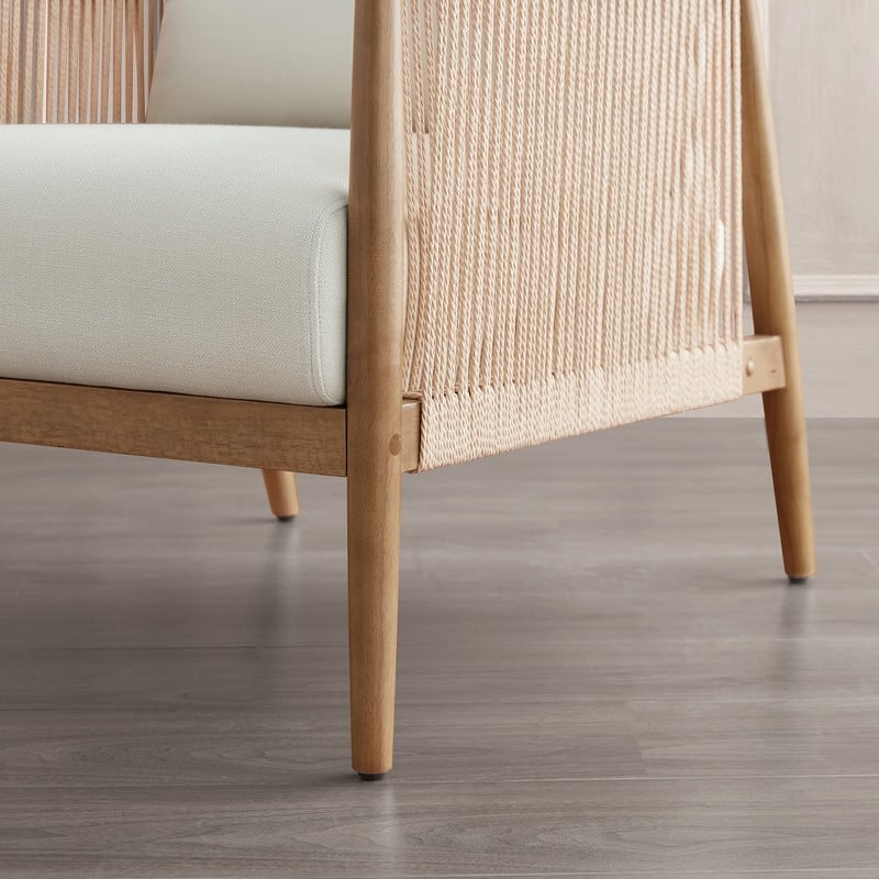 Lynn Accent Chair with Braid Wood Arm