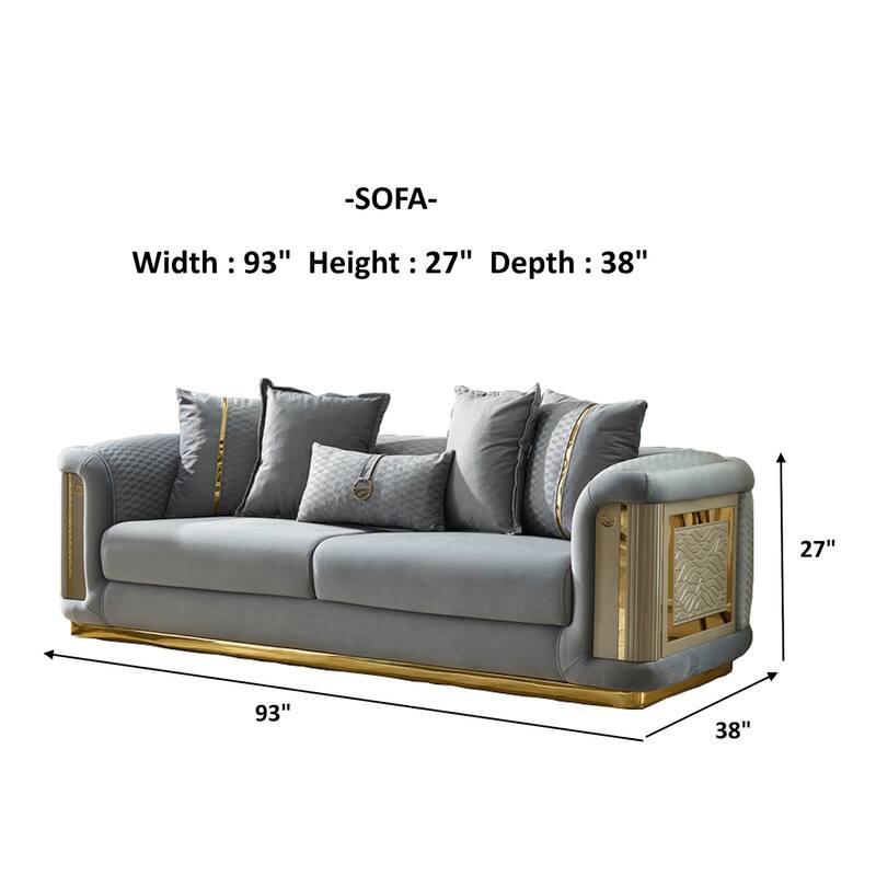 Calista 4 Pieces Living Room Sets 1 Sofa 1 Love seat 1 Chair