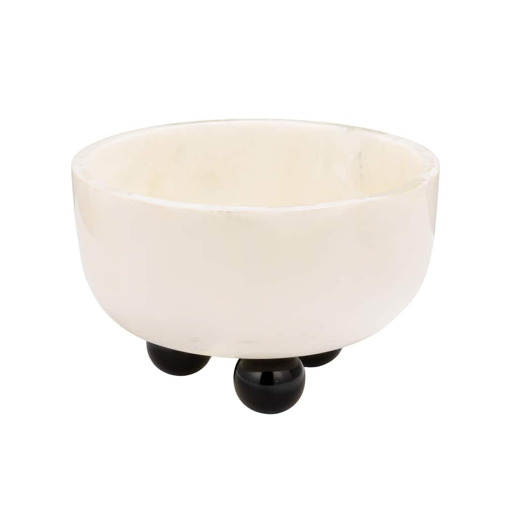 Marble Resin Bowl with Ball Feet