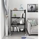 preview thumbnail 7 of 7, 4-Tier Foldable Storage Shelving Unit, Heavy Duty Metal Shelf, Kitchen Shelf with 3 Hooks