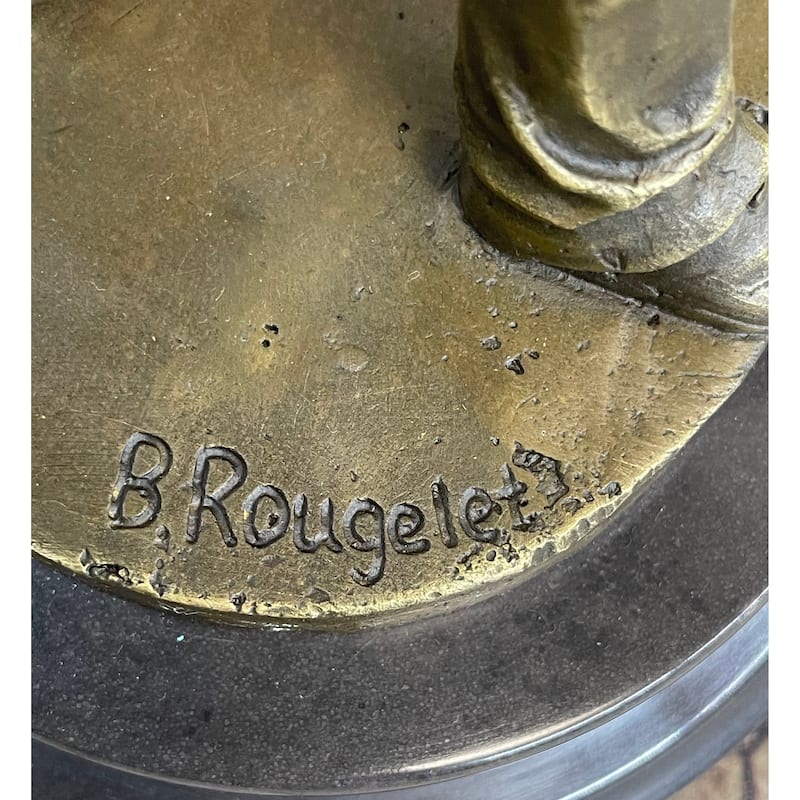 Bronze Figure Of A Young Fencer By Benoit Rougelet Handcrafted Museum Quality