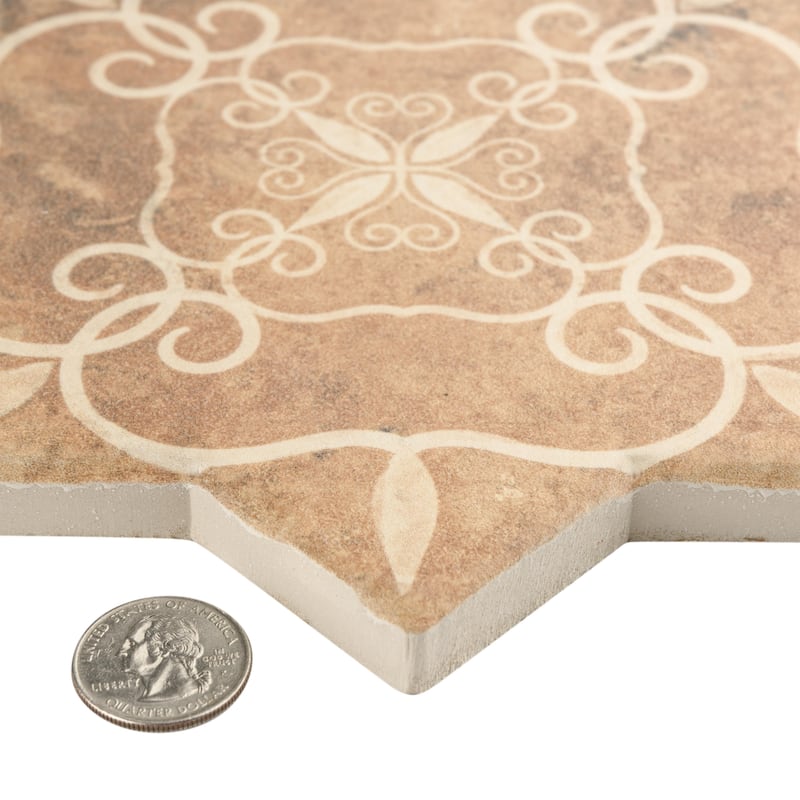 Merola Tile Tech Land Star Fire Temple/Cross Fire 6" x 12" Porcelain Floor and Wall Tile - 2 Tiles