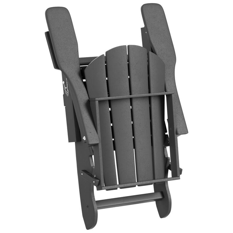 POLYTRENDS Laguna All Weather Poly Outdoor Patio Adirondack Chair - with Round Side Table (2-Piece)