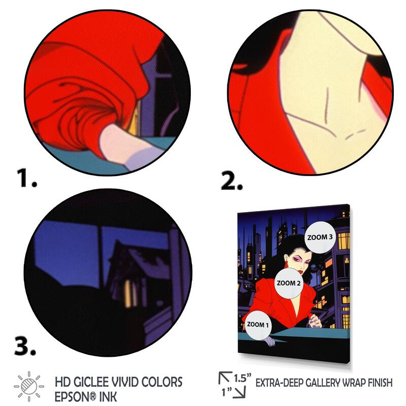 Designart "Pop Art Nightlife Diva I" Woman Pop Art Framed Wall Art Living Room