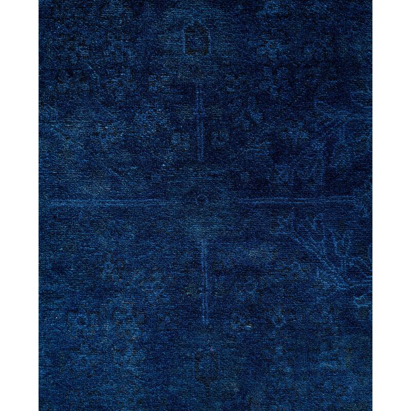 Overdyed One-of-a-Kind Hand-Knotted Area Rug - Blue - 4' 2" x 6' 6"
