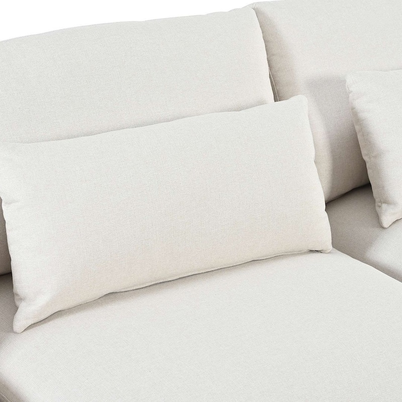 Modern L-Shaped Modular Sectional Sofa with 3 Pillows and 2 Storage Spaces