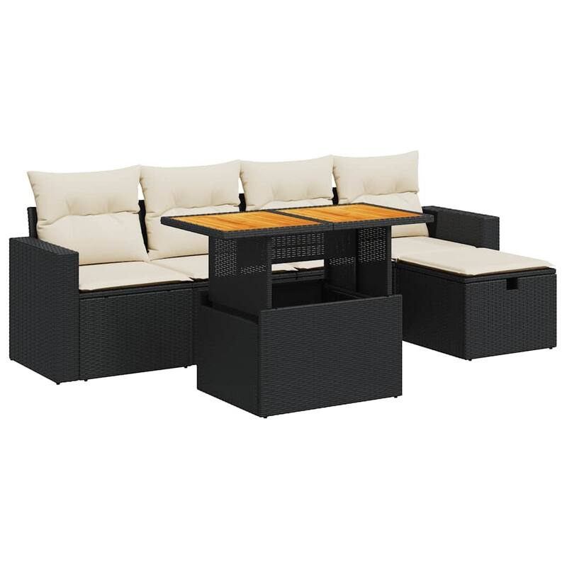 6-Piece Garden Sofa Set with Cushions - 21.7 x 39.4 x 28.7 in