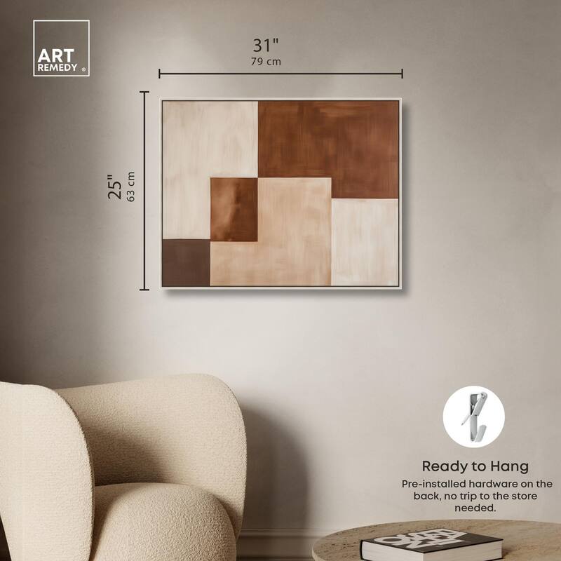 Cream and Brown Panels III Canvas by Art Remedy