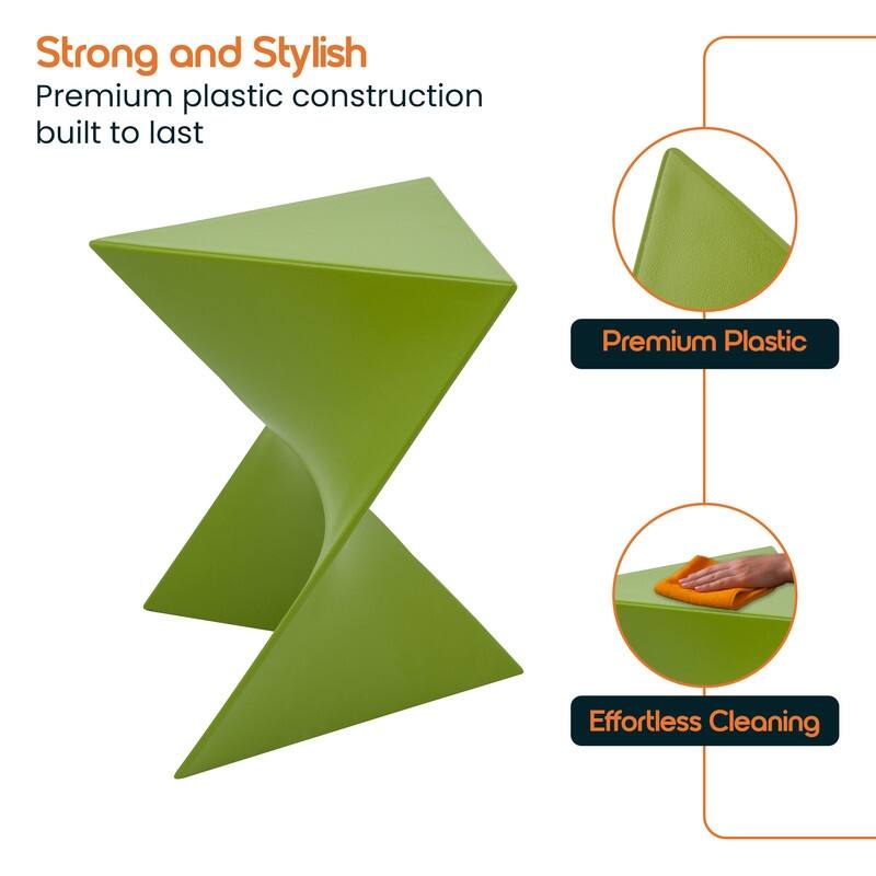 Randolph Modern Indoor Lightweight Side Table with Triangular Curved Design Accent End Table for Home Living Room or Bedroom