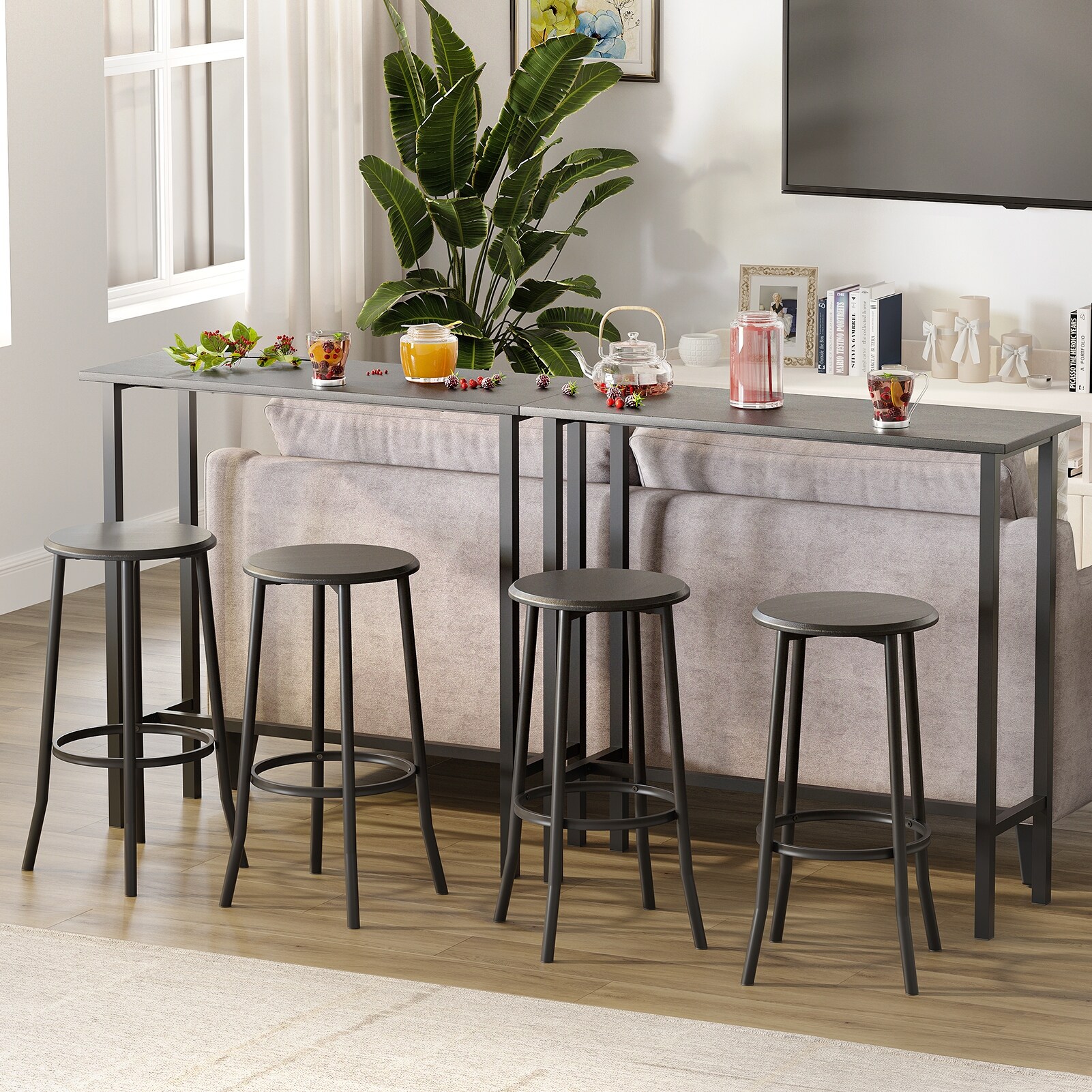 Bar Table and Chairs Set Bar Table with 2 Bar Stools Sturdy