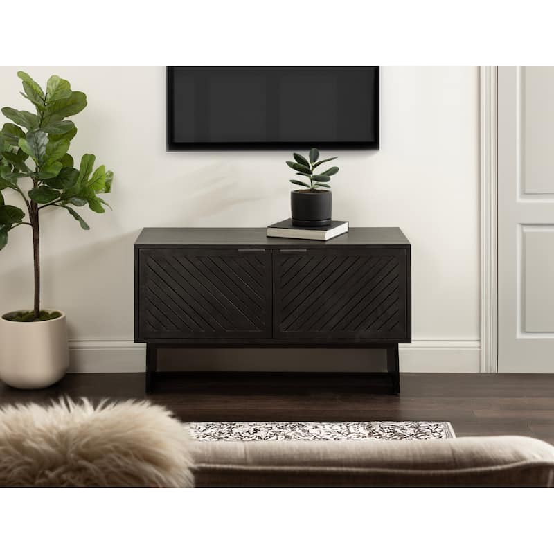 Kate and Laurel Mezzeta Wood TV Stand - 38x15x22