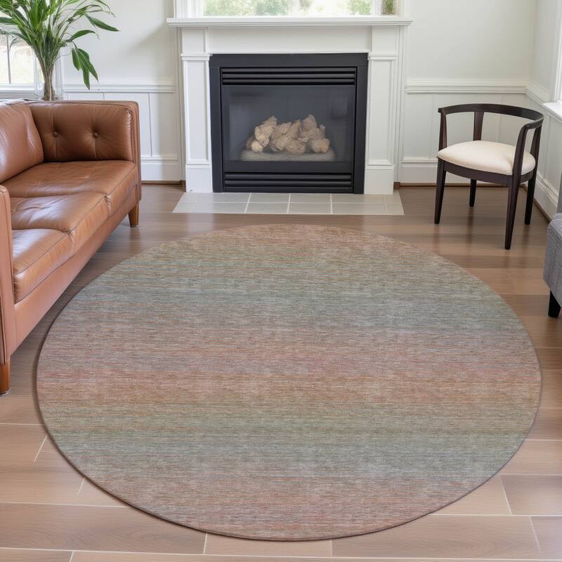 Premium Washable Super Soft Casual Ombre Mayfield Rug - Coral - 8' x 8'