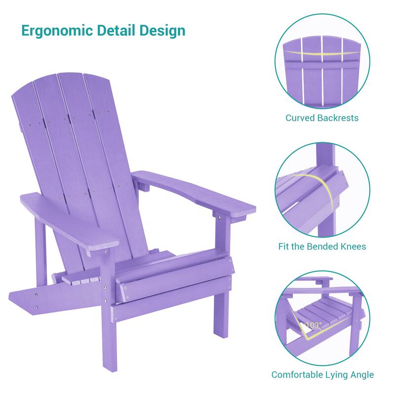 Bonosuki Weather-resistant Wood Outdoor Adirondack Chairs-Set of 4