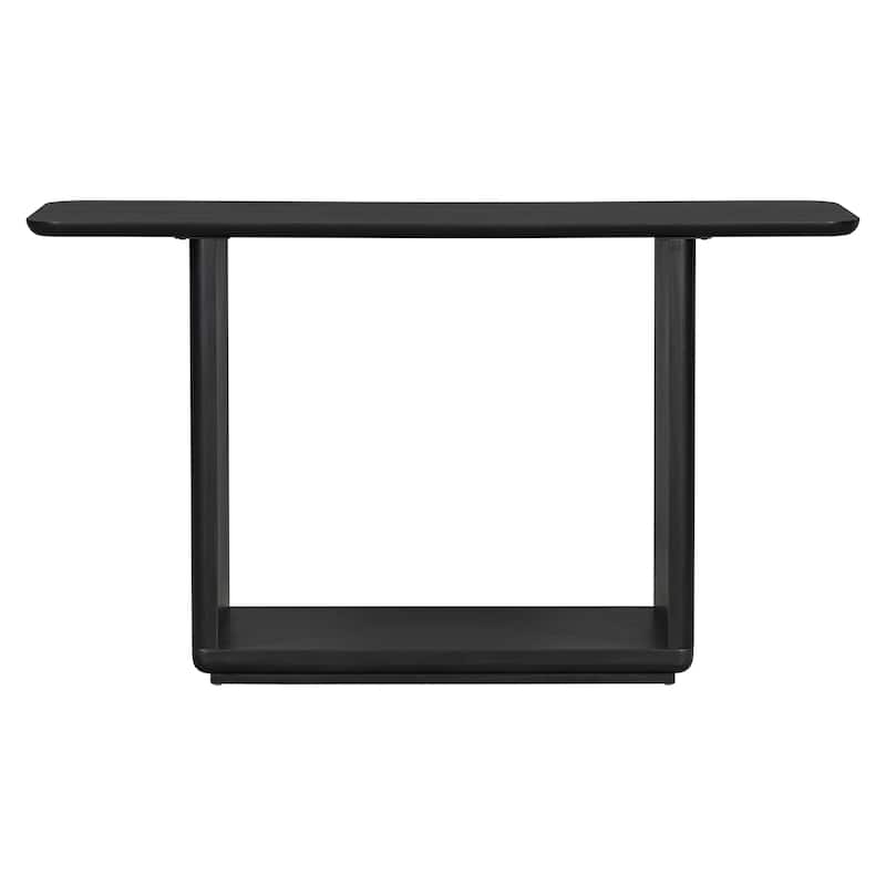 Elegant Console Table with Curved Corners, Side Table Corridor Table Hallway Table with Bottom Shelf