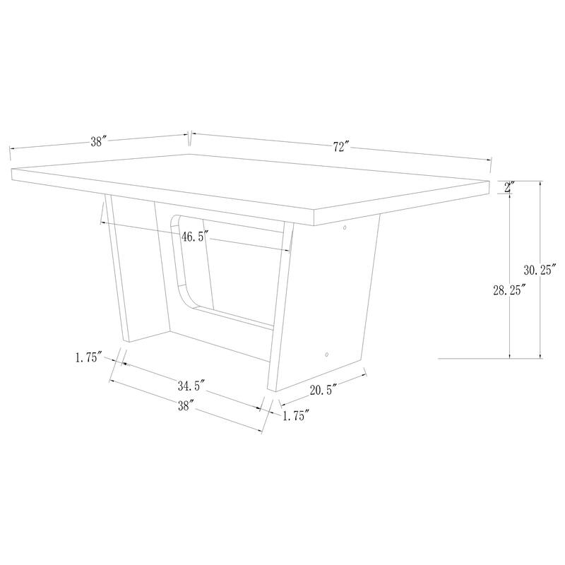 Maroney Rustic Espresso Marble Top Dining Table