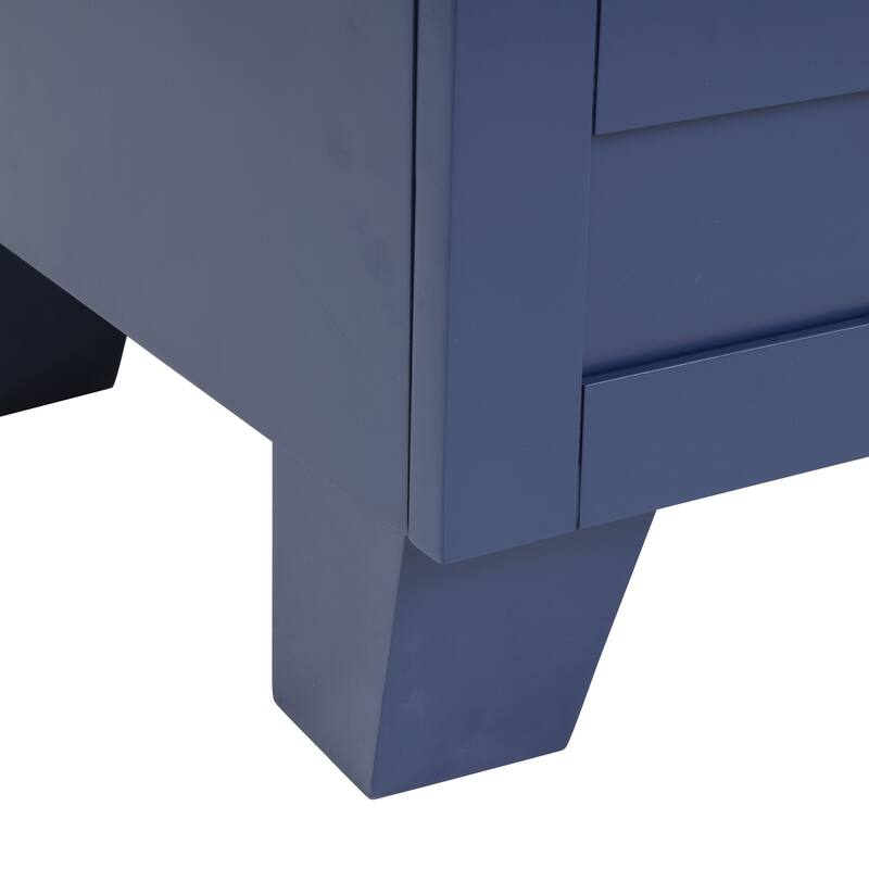 36" Bathroom Vanity with Top Sink, Modern Bathroom Storage Cabinet with 2 Drawers and a Tip-out Drawer, Single Sink