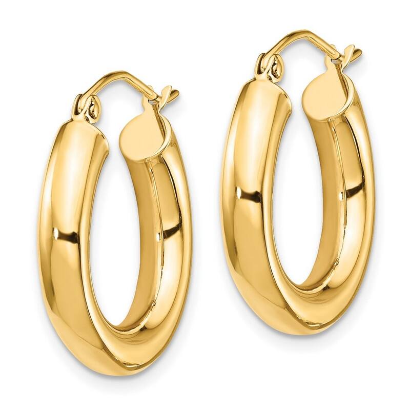 Curata 10k Yellow Gold Polished Tube Hoop Earrings - 21.38x19.82mm