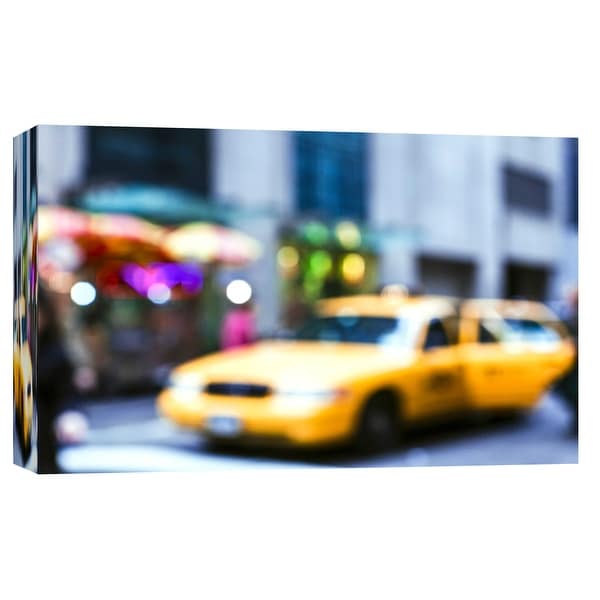PTM Images 9-101716 PTM Canvas Collection 8" x 10" - "Lights of the City: Taxi" Giclee Transportation Art Print on Canvas
