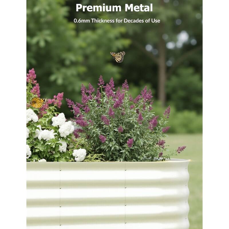 Oval Raised Garden Bed - 0.6mm Resistant Galvanized Steel Planter Box with Tool-Free Assembly,2 PCS