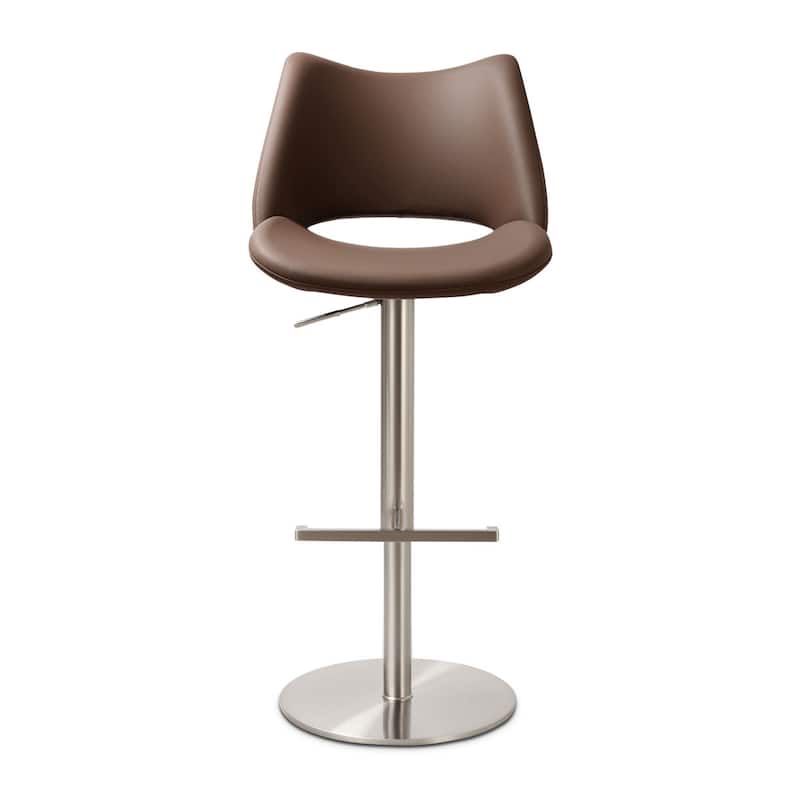 Sola Swivel Adjustable Height Counter Stool - Mink Brown