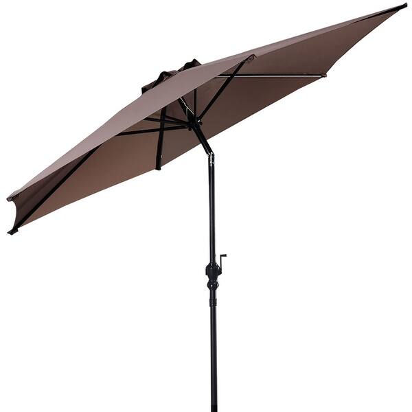 Shop Black Friday Deals On Costway 10ft Patio Umbrella With Crank Tan Overstock 15935685