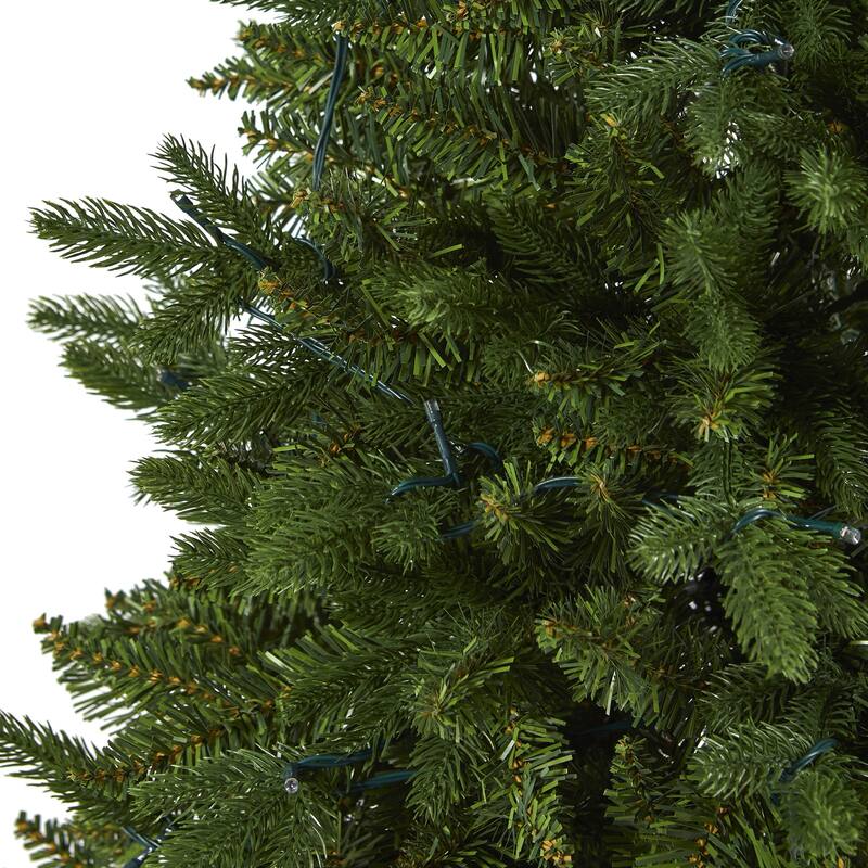 5Ft Artificial Christmas Tree with Lights - New Hampshire Fir Holiday Decor - Green - 28