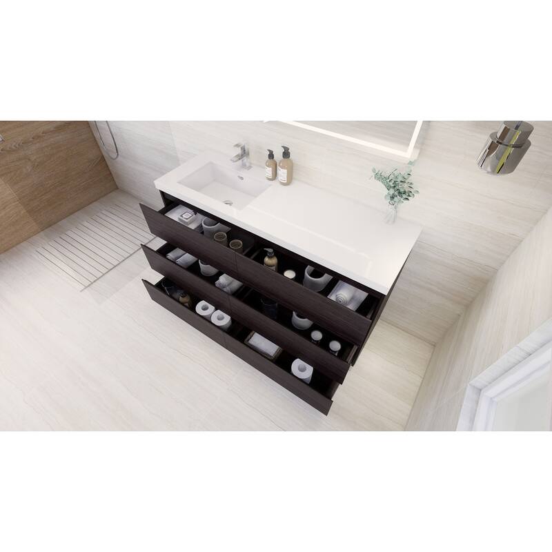 Aron 60'' Freestanding Vanity with Left Single Sink