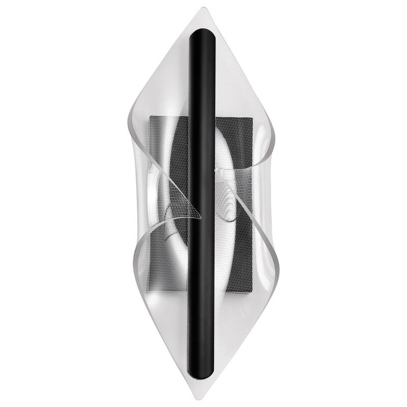 Geneva 18 Inch LED Small Wall Sconce Matte Black Silk Screened Acrylic Lens