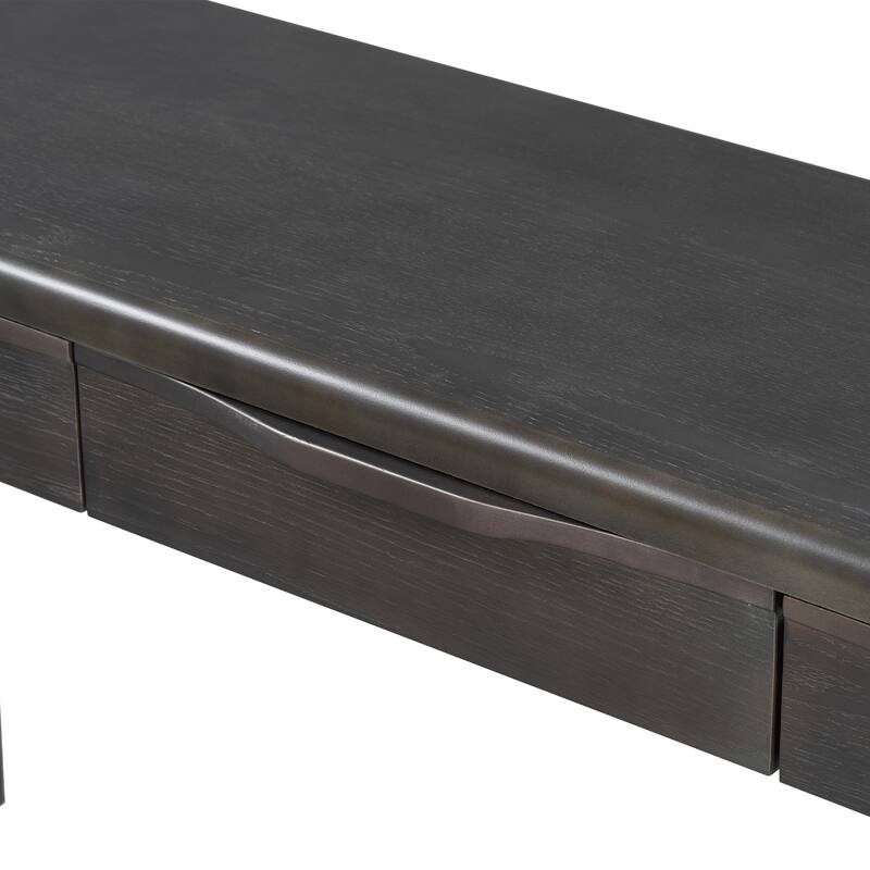 59.84"Elegant Console Table,Light Luxury Entryway Table with 3 Drawers,Farmhouse Sofa Table with Soft-Corner Design