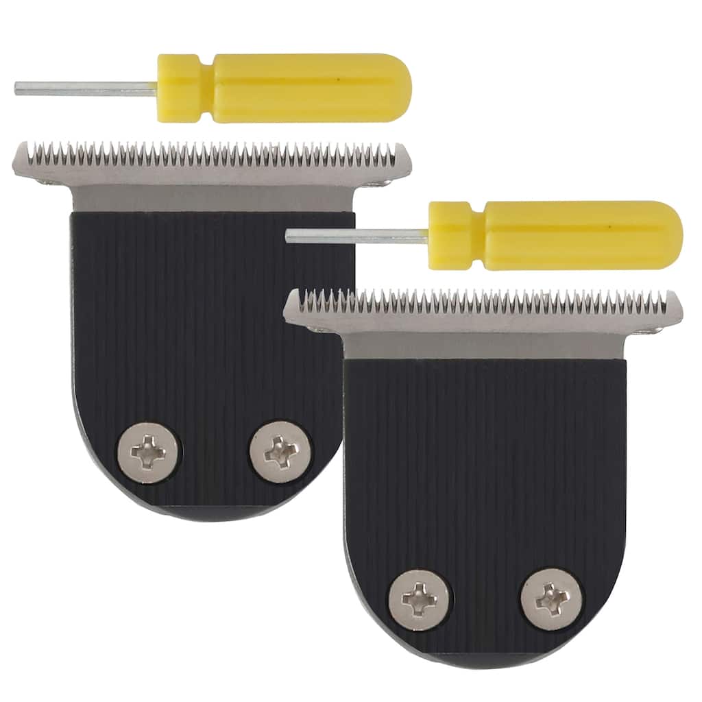2x BaByliss Pro Stainless Steel Adjustable Zero Gap Replacement T-Blade Fits FX59, FX69 #FX5969 - Black
