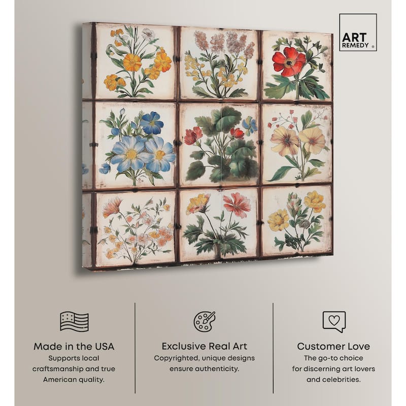 Floral Mosaic Medley Canvas by Art Remedy, Gallery Wrapped
