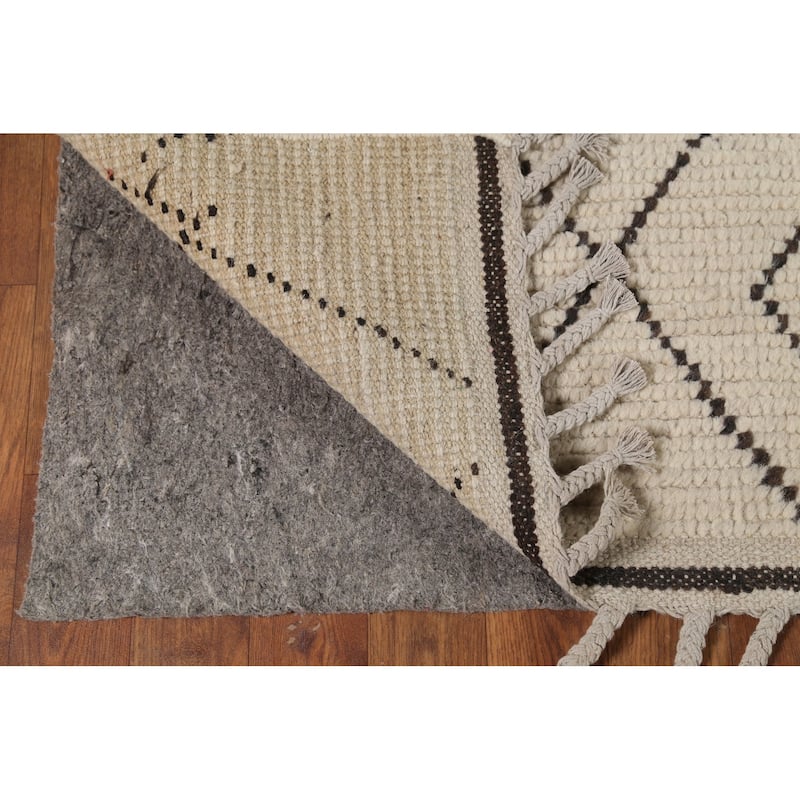 Trellis Moroccan Area Rug Hand-Knotted Wool Carpet - 7'11"x 10'9"