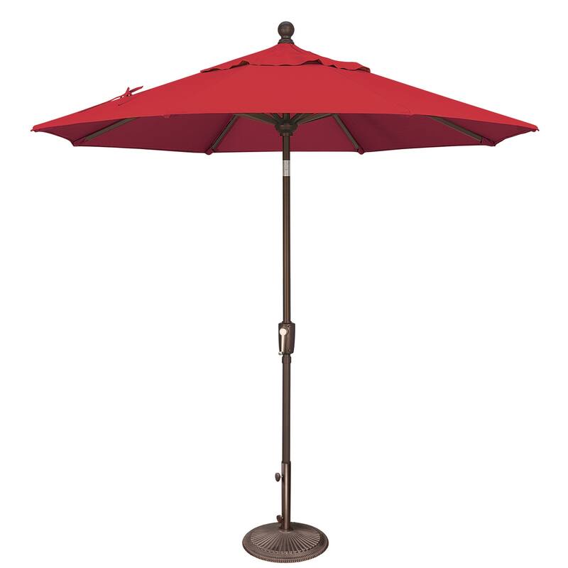SimplyShade Catalina 7.5-inch Octagon Push Button Tilt Umbrella - Jockey Red - Sunbrella Canopy