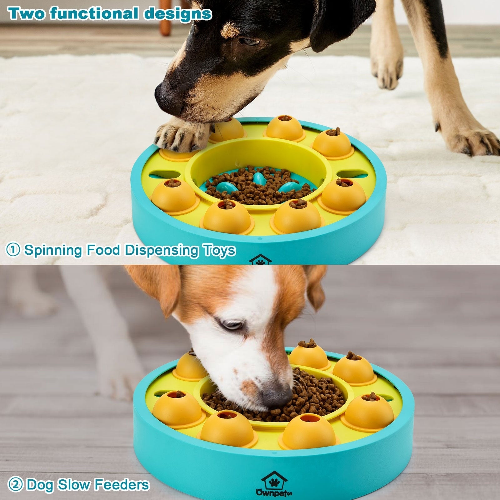 Interactive Dog Food Puzzle Slow Feeder Treat Dispenser Puzzle Toy -  9.6x1.6(diameter * height) - Bed Bath & Beyond - 38050050