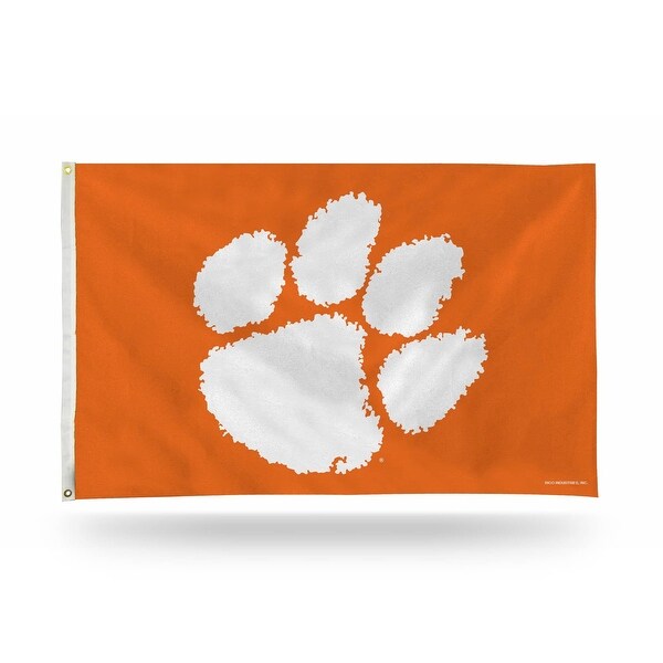 3' x 5' White and Orange College Clemson Tigers Banner Flag - N/A